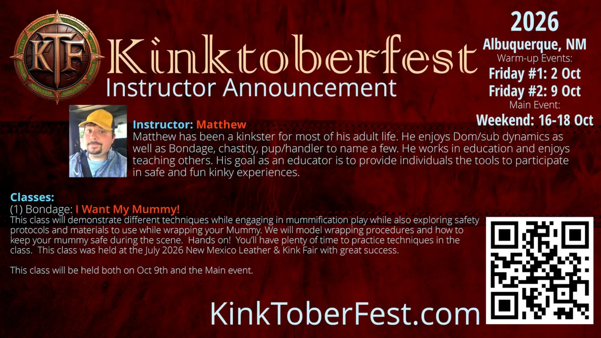 Kintoberfest 2026 Instructor Announcement - Matthew